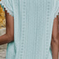 V-Neck Eyelet Short Sleeve Top