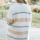 Plus Size Striped Open Front Cardigan