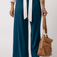 Drawstring Smocked Waist Wide Leg Pants