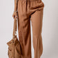 Drawstring Smocked Waist Wide Leg Pants