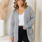 Star Pattern Open Front Cardigan with Pockets