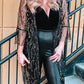 Sequin Open Front Sheer Cardigan