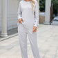 Round Neck Top and Drawstring Pants Lounge Set