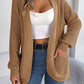 Open Front Long Sleeve Cardigan with Pockets
