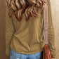 Exposed Seam V-Neck Long Sleeve T-Shirt