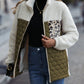 Leopard Color Block Zip-Up Jacket