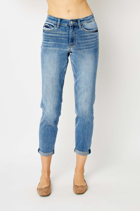 Judy Blue Caroline Cuffed Hem Slim Jeans