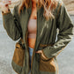 Drawstring Waist Zip-Up Jacket
