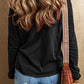 Exposed Seam V-Neck Long Sleeve T-Shirt