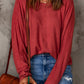 Seam Detail Round Neck Long Sleeve Top