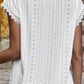 V-Neck Eyelet Short Sleeve Top