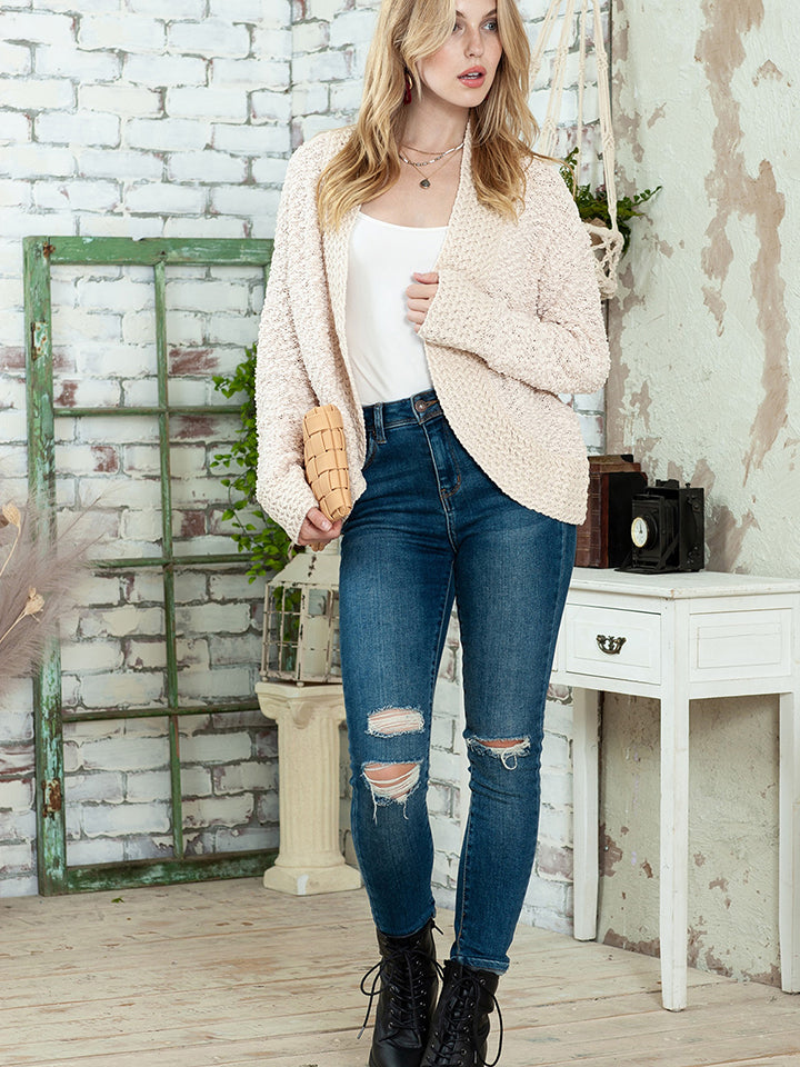 Open Front Long Sleeve Cardigan