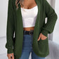 Open Front Long Sleeve Cardigan with Pockets