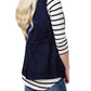 Drawstring Waist Vest with Pockets
