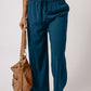 Drawstring Smocked Waist Wide Leg Pants