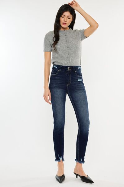 Kancan Wendy Cat's Whiskers Raw Hem High Waist Jeans