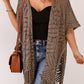 Fringe Hem Slit Open Front Cardigan