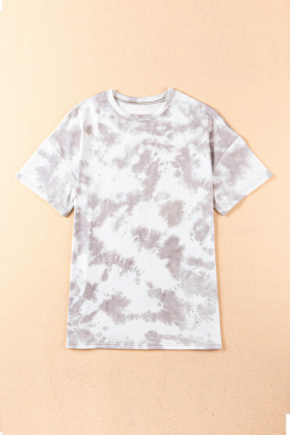 Tie-Dye Round Neck Short Sleeve Tunic Tee